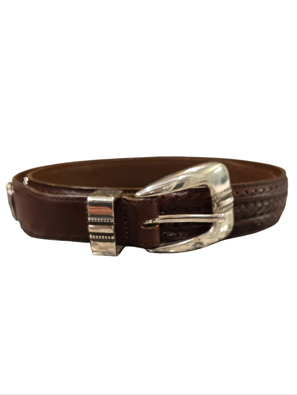 ONYX BY BRIGHTON VTG MEN'S GOLFER BELT.  LEATHER BRAIDED. SIZE 40.